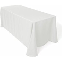 White 90x156 Tablecloth