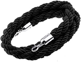 Black Velvet Rope with Chrome Ends