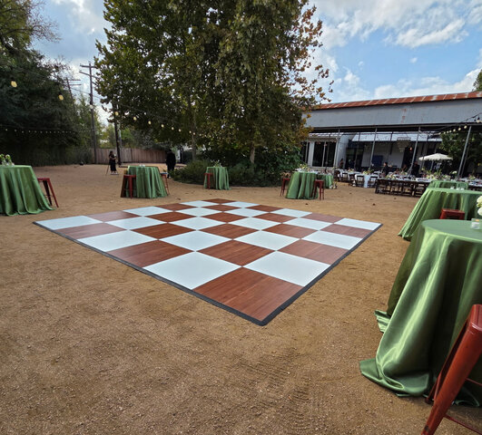 21x21 Dance Floor Rental - Dark Maple And White