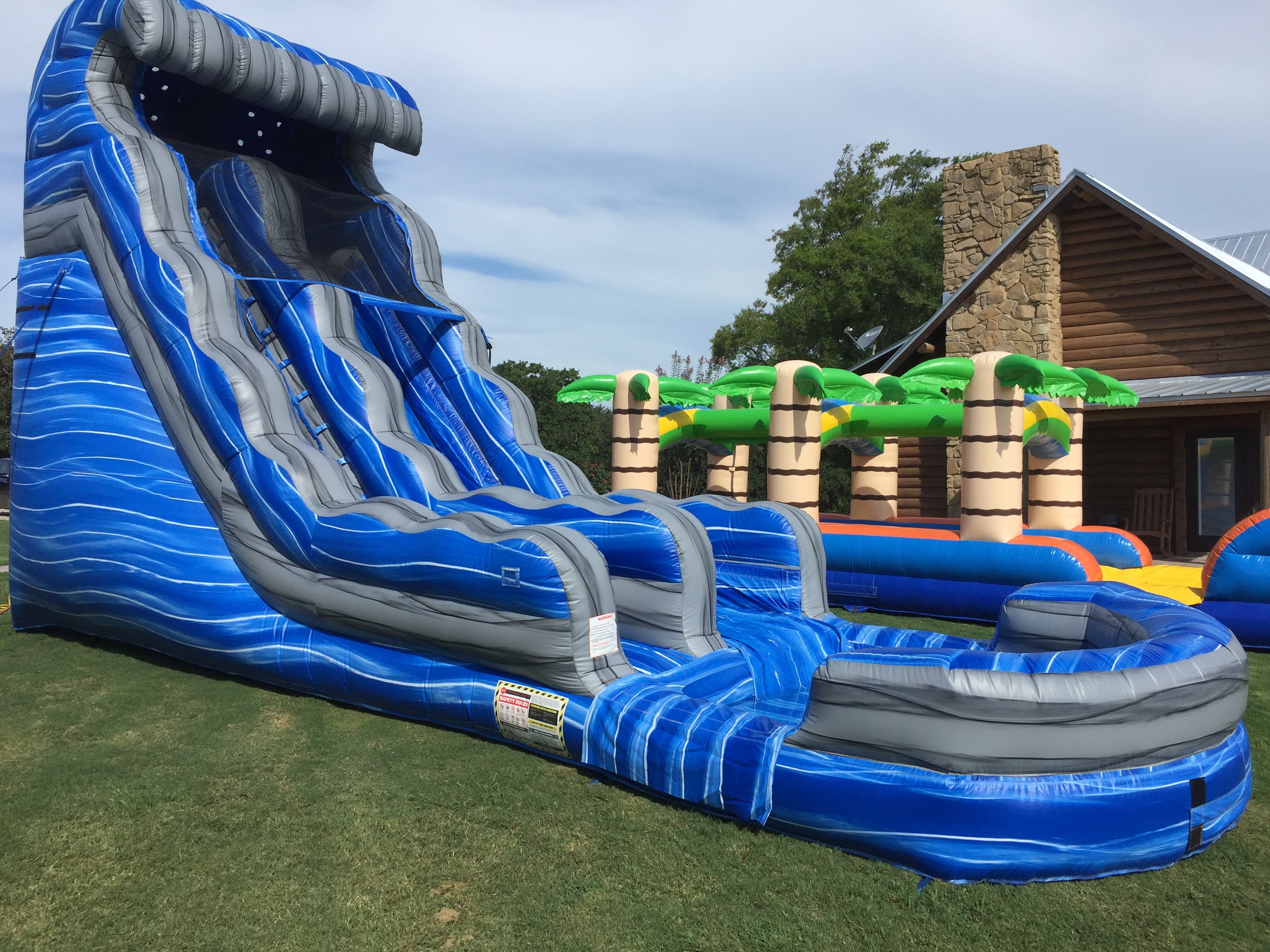 blue tropical water slide 