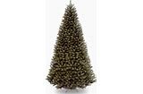 10 Ft Christmas Tree (wrapped in LED Warm White Minis and Red Ornament Balls)