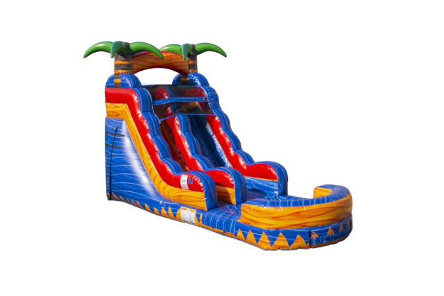 Wet 15 Ft Tropical Inferno Water Slide with Pool