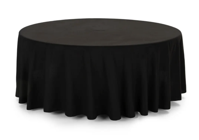Black 108 inch Round Tablecloth
